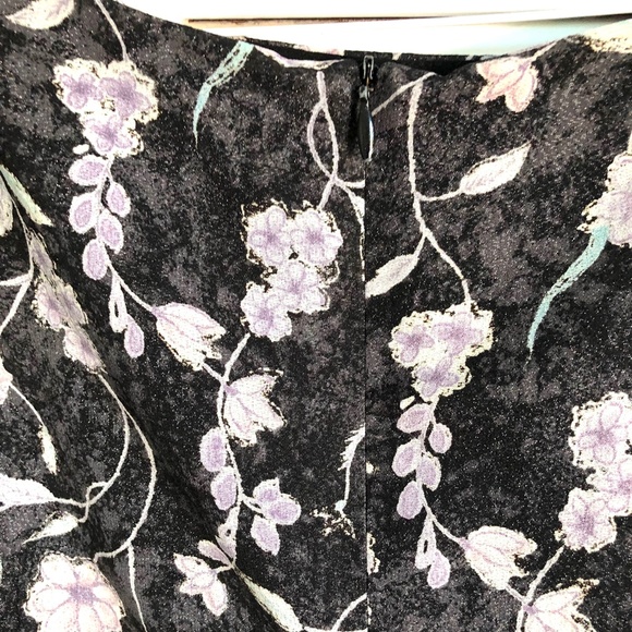 Vintage A-Line Fully Lined Zip Closure Strap Boat Neck Floral Dart Work Dress S - Picture 3 of 4